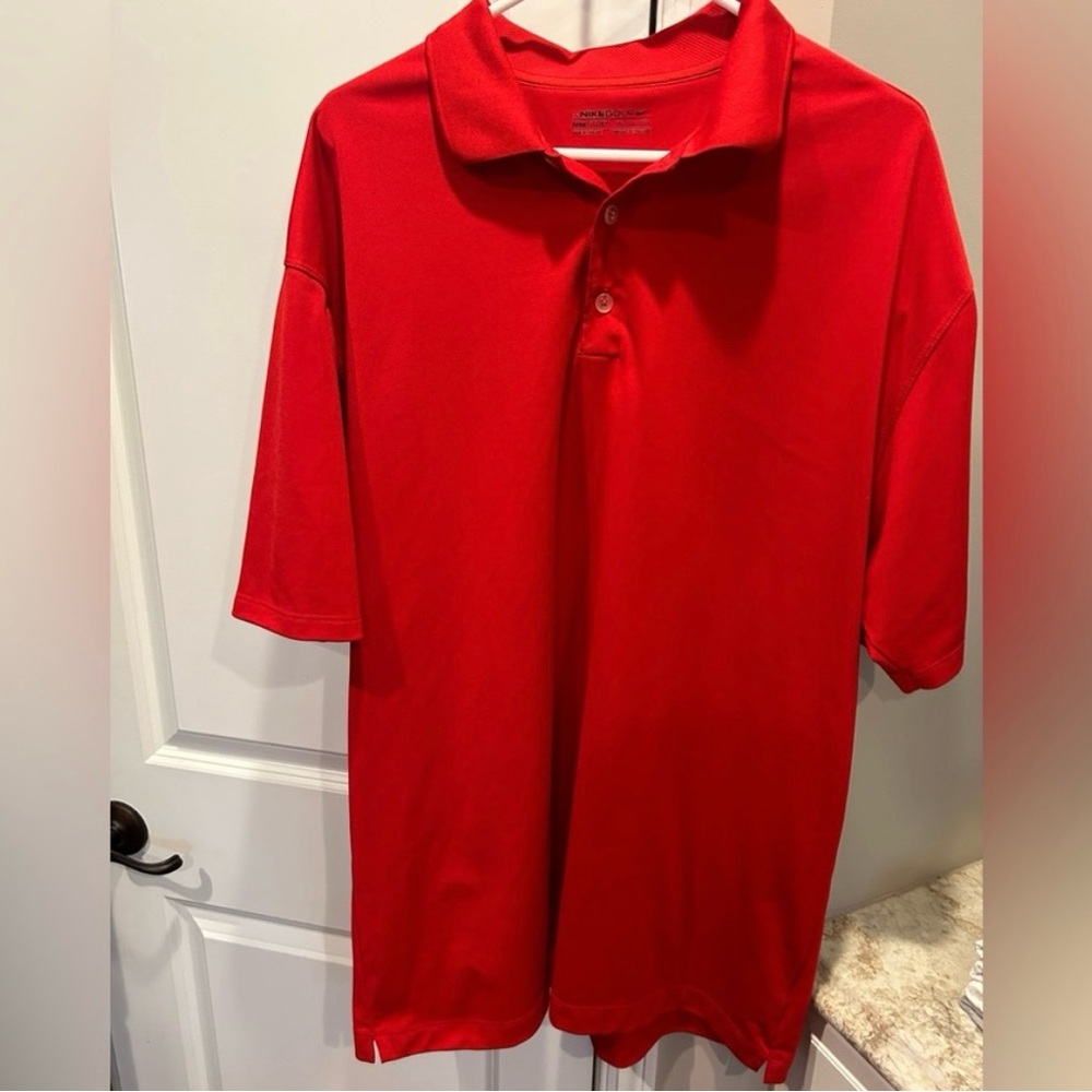 Nike Golf Fit Dry Polo Shirt Mens Size XXL Red Polyester Short Sleeve Solid